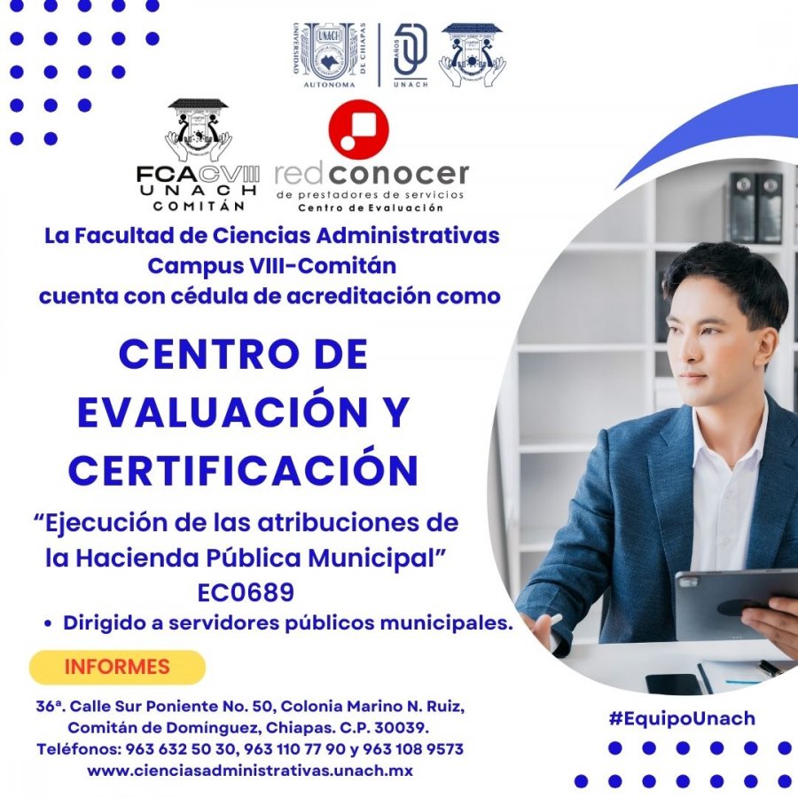 FCA CAMPUS VIII-COMITÁN ES CENTRO EVALUADOR Y CERTIFICADOR DE LA RED-CONOCER.