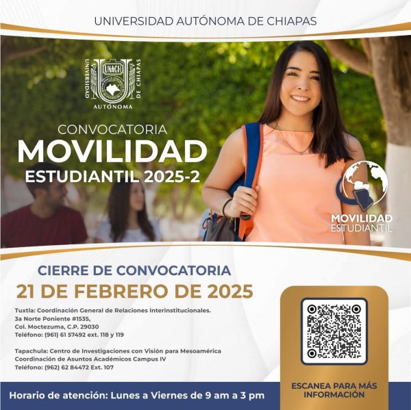 CONVOCATORIA DE MOVILIDAD ACADÉMICA ESTUDIANTIL 2025-2