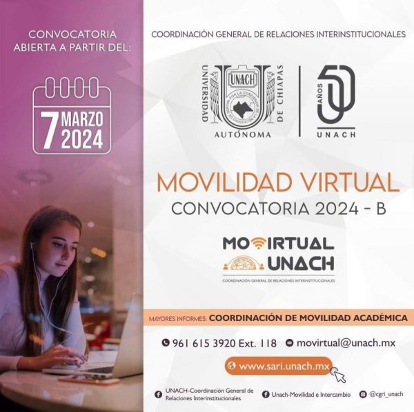 FCA Campus VIII-Comitán invita a estudiantes a la Movilidad Virtual