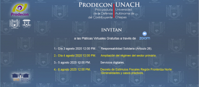PRODECON - UNACH te invitan a los seminarios virtuales gratuitos.