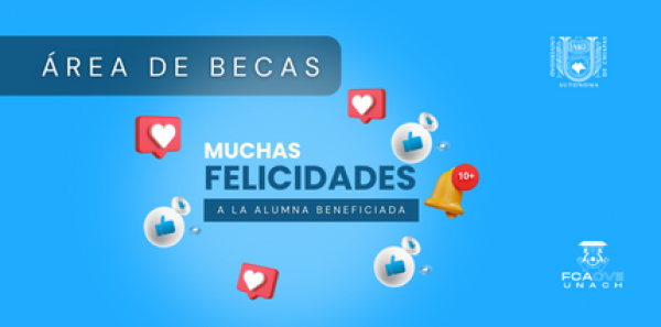 MUCHAS FELICIDADES A LA ALUMNA BENEFICIADA