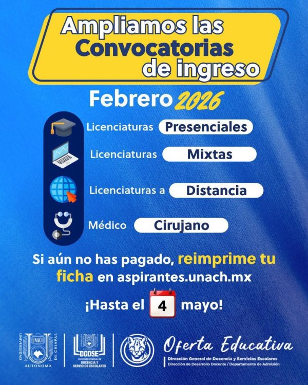 ¡SIGUE ABIERTA LA CONVOCATORIA DE NUEVO INGRESO 2026!