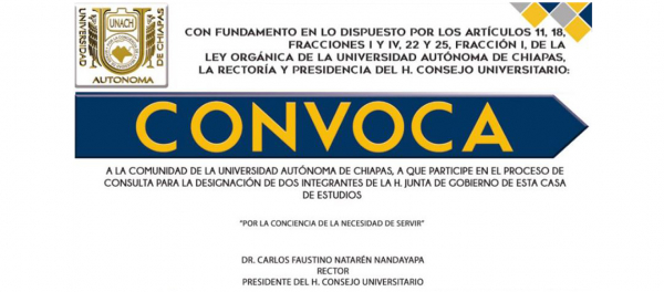 Convocatoria para el proceso de consulta para la designación de dos integrantes de la H. Junta de Gobierno