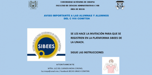 Regístrate en la Plataforma SIBEES de nuestra universidad UNACH.