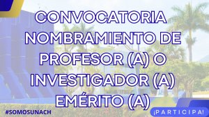 CONVOCATORIA: Nombramiento de Profesor(a) o Investigador(a) Emérito(a).