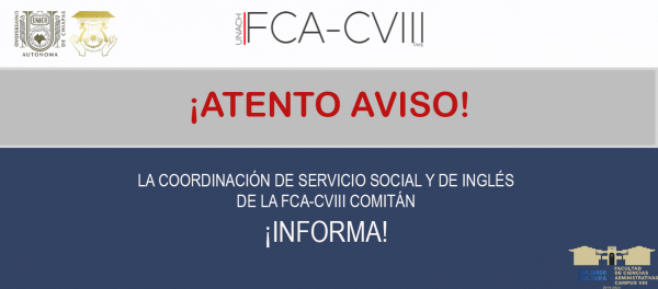 ¡ATENTO AVISO A LA COMUNIDAD DE FCA-CVIII UNACH!