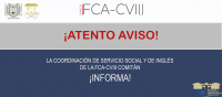 ¡ATENTO AVISO A LA COMUNIDAD DE FCA-CVIII UNACH!