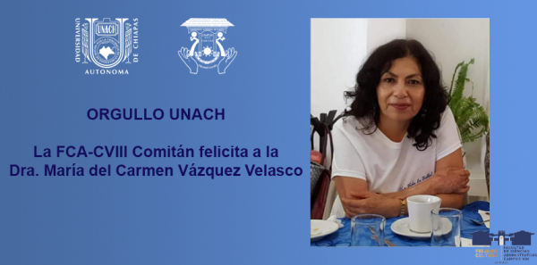 FCA-CVIII Felicita a la Dra. María del Carmen Vázquez Velasco